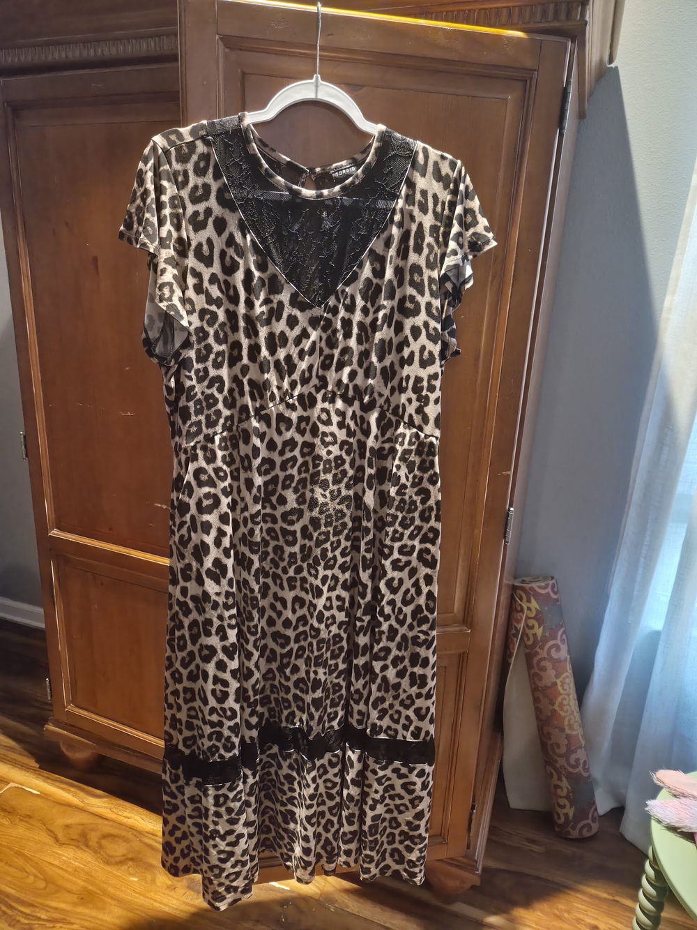 torrid Leopard Print Maxi Dress with Black Lace Trim